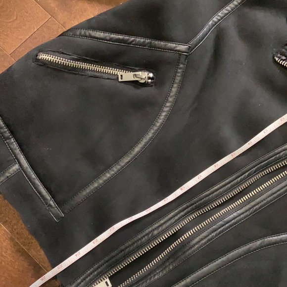 H&M Black Faux Suede Aviator Sherpa Lined Jacket - Picture 13 of 13